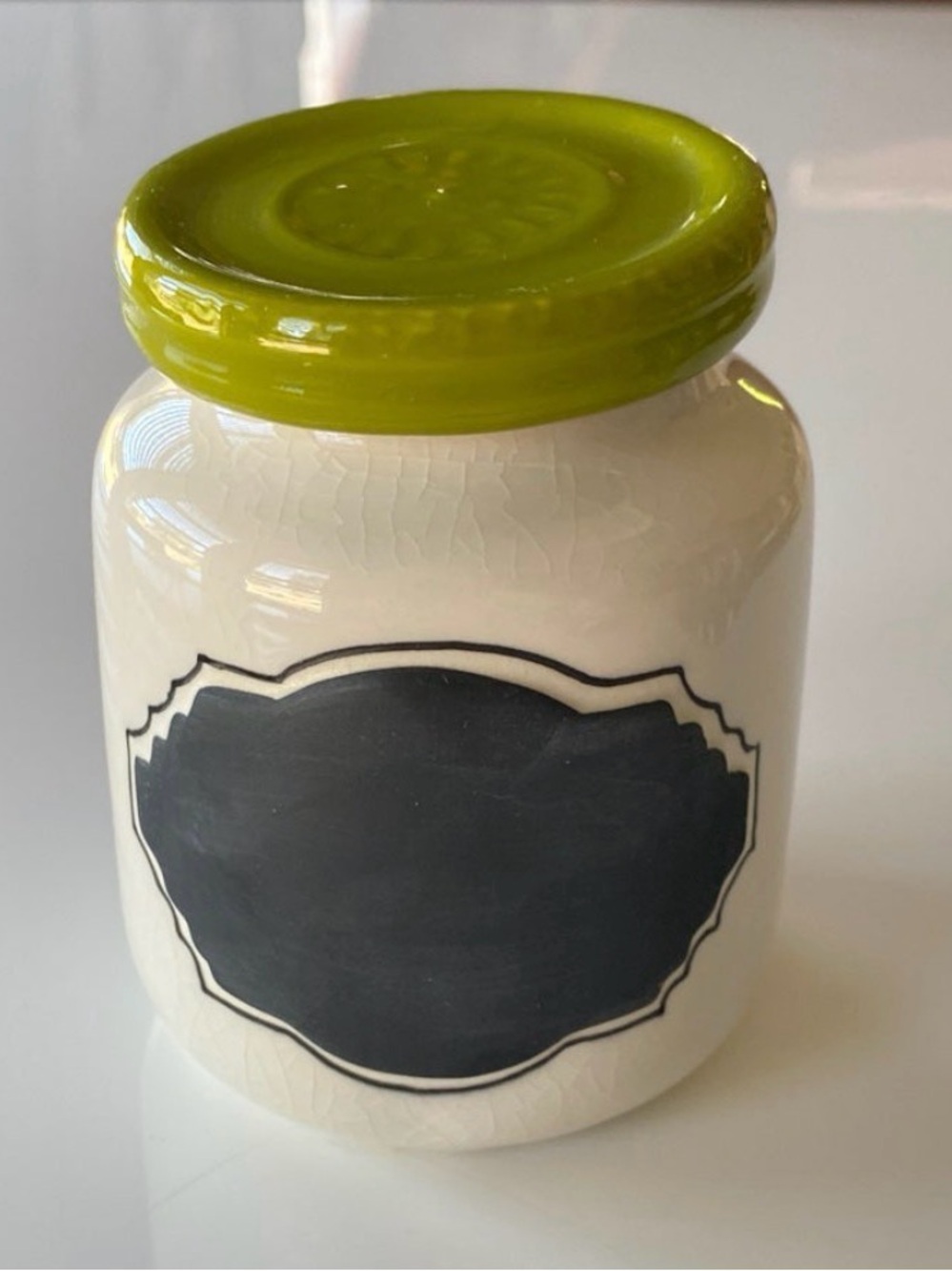 Anthropologie Ceramic Chalkboard Spice Jar